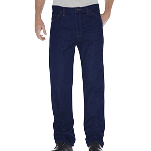 Unisex Regular Straight Fit 5-Pocket Denim Jean Pant Thumbnail