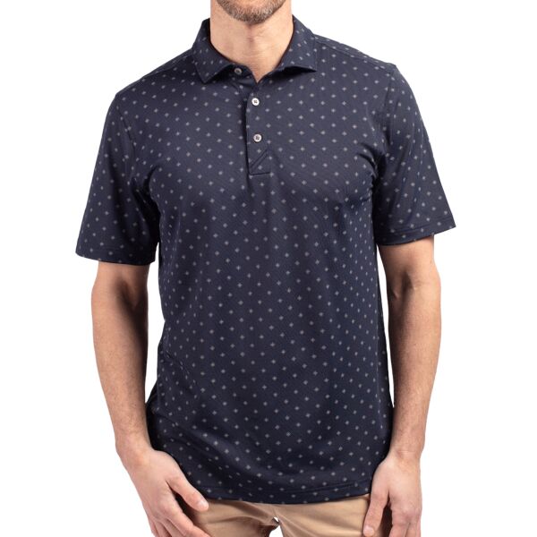 Cutter & Buck Virtue Eco Pique Tile Print Recycled Mens Polo Thumbnail