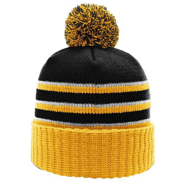 Biochemistry Stripe Pom Beanie With Cuff Thumbnail