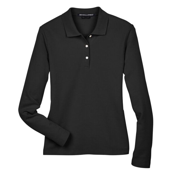 Women's Pima Piqué Long Sleeve Polo Thumbnail