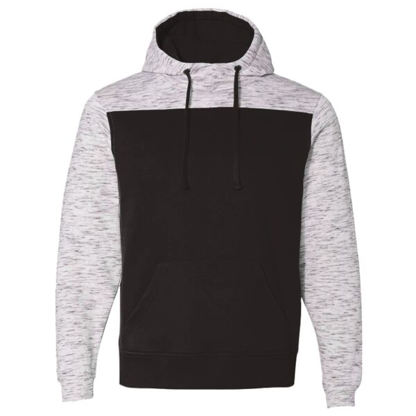 Men's Mélange Fleece Colorblocked Hooded Sweatshirt Thumbnail