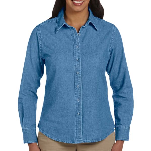 Ladies' 6.5 oz. Long-Sleeve Denim Shirt Thumbnail