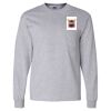 Ultra Cotton Long Sleeve T-Shirt with a Pocket Thumbnail